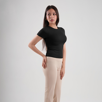 Dual-Layer Short Sleeve Top