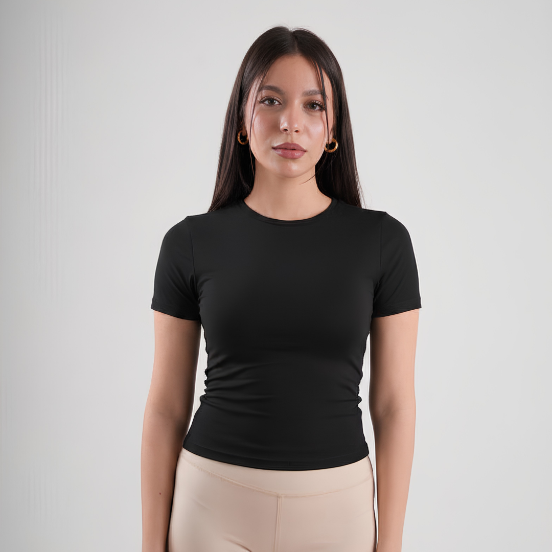 Dual-Layer Short Sleeve Top
