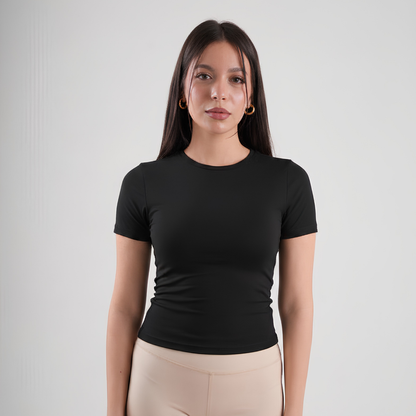 Dual-Layer Short Sleeve Top