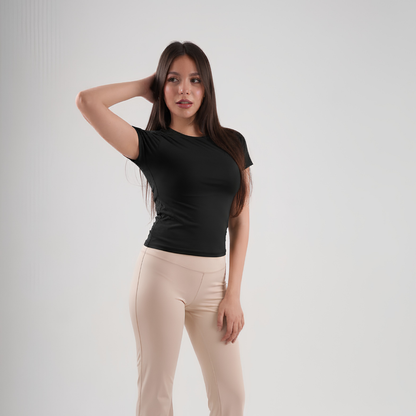 Dual-Layer Short Sleeve Top