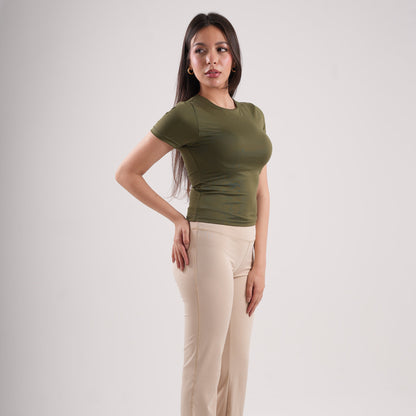 Dual-Layer Short Sleeve Top